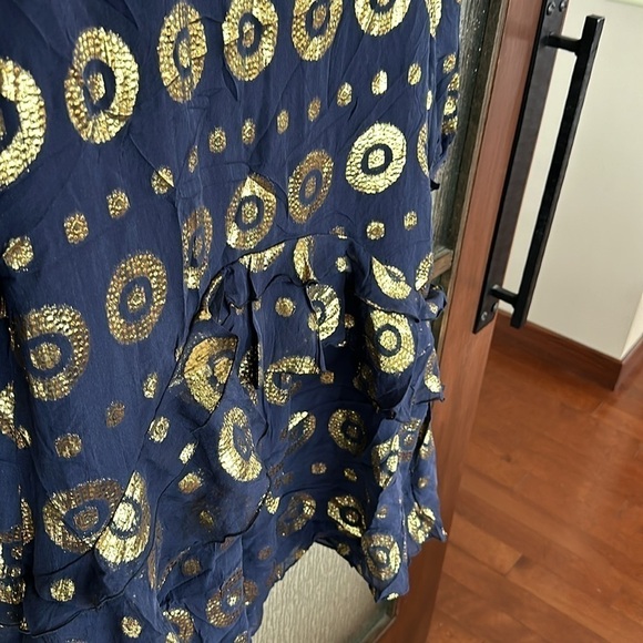 SALONI
Navy Gold Tilly Ruffle Dress in size 4 - Picture 12 of 12